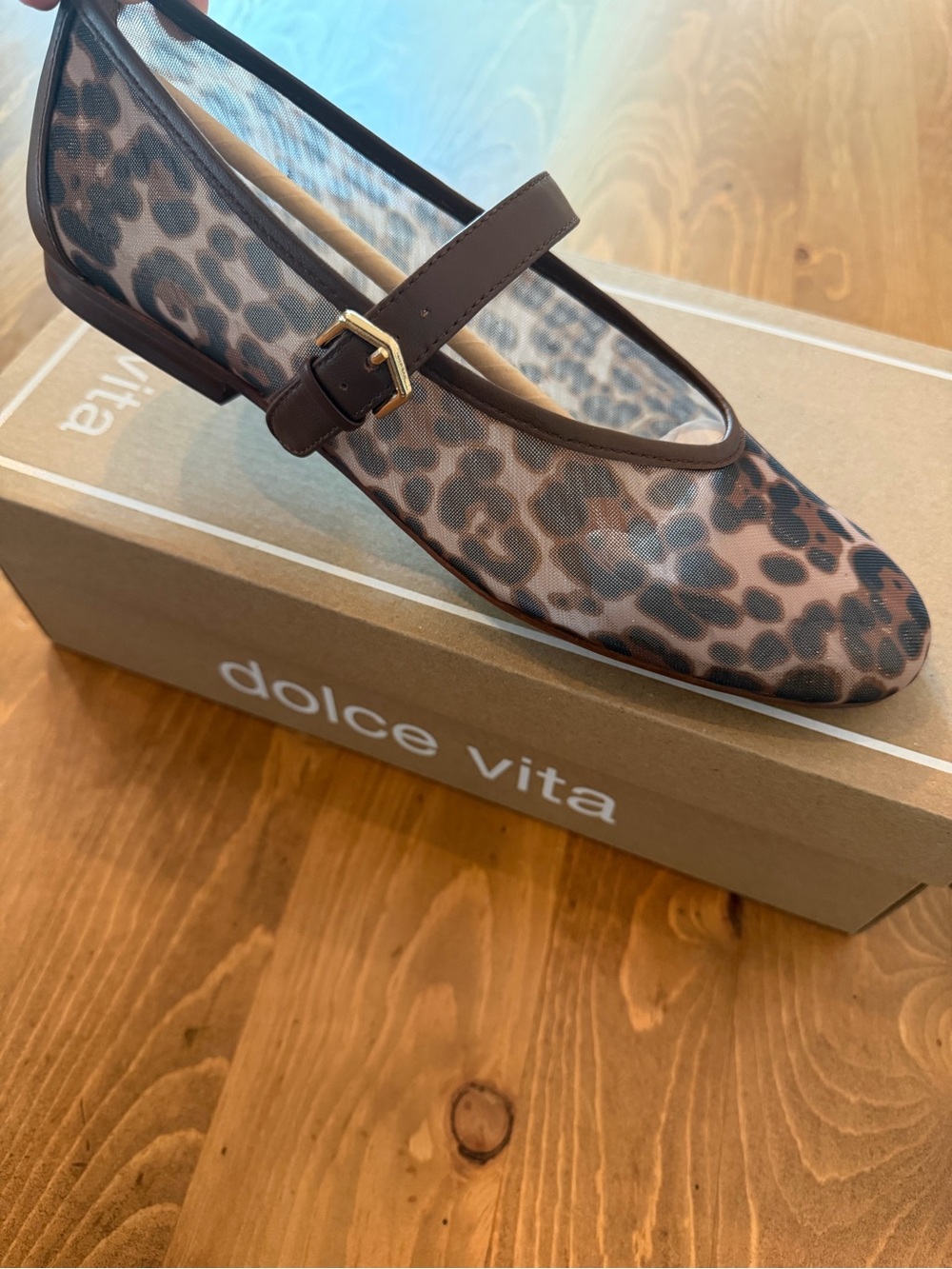 Dolce Vita Brown Leopard-Print Mary Jane Flat - Picture 2 of 3
